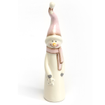 Porseleinen sneeuwpop wit/roze - Kerstdecoratie - Zerostock - opkoper