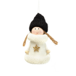 Kerst Engel Hanger met Gebreide Look en Gouden Ster - Zerostock - Opkoper